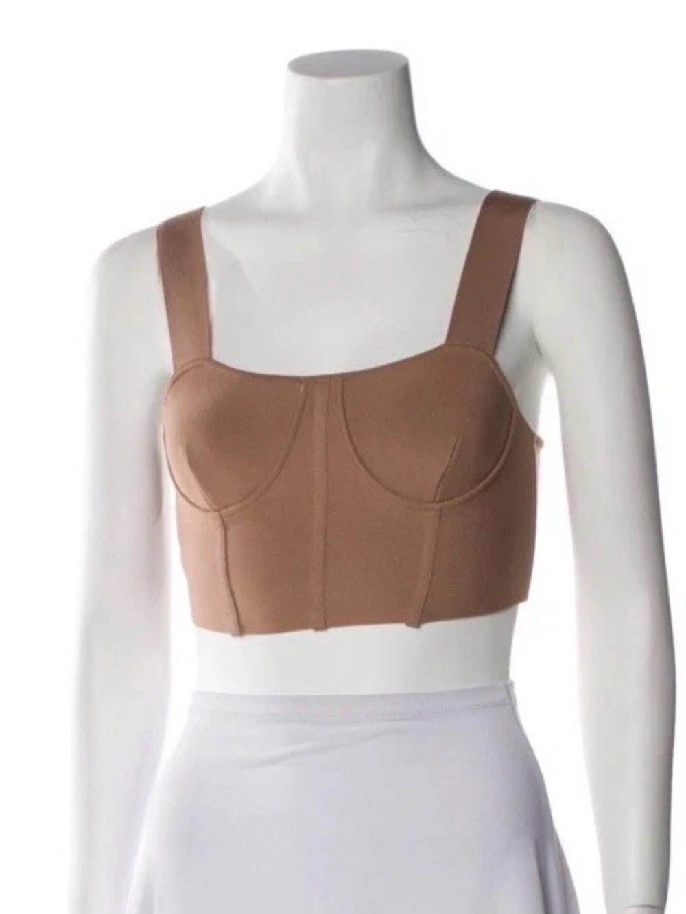 Hervé by Herve Leger Brown Structured Bustier Bralette/Crop Top